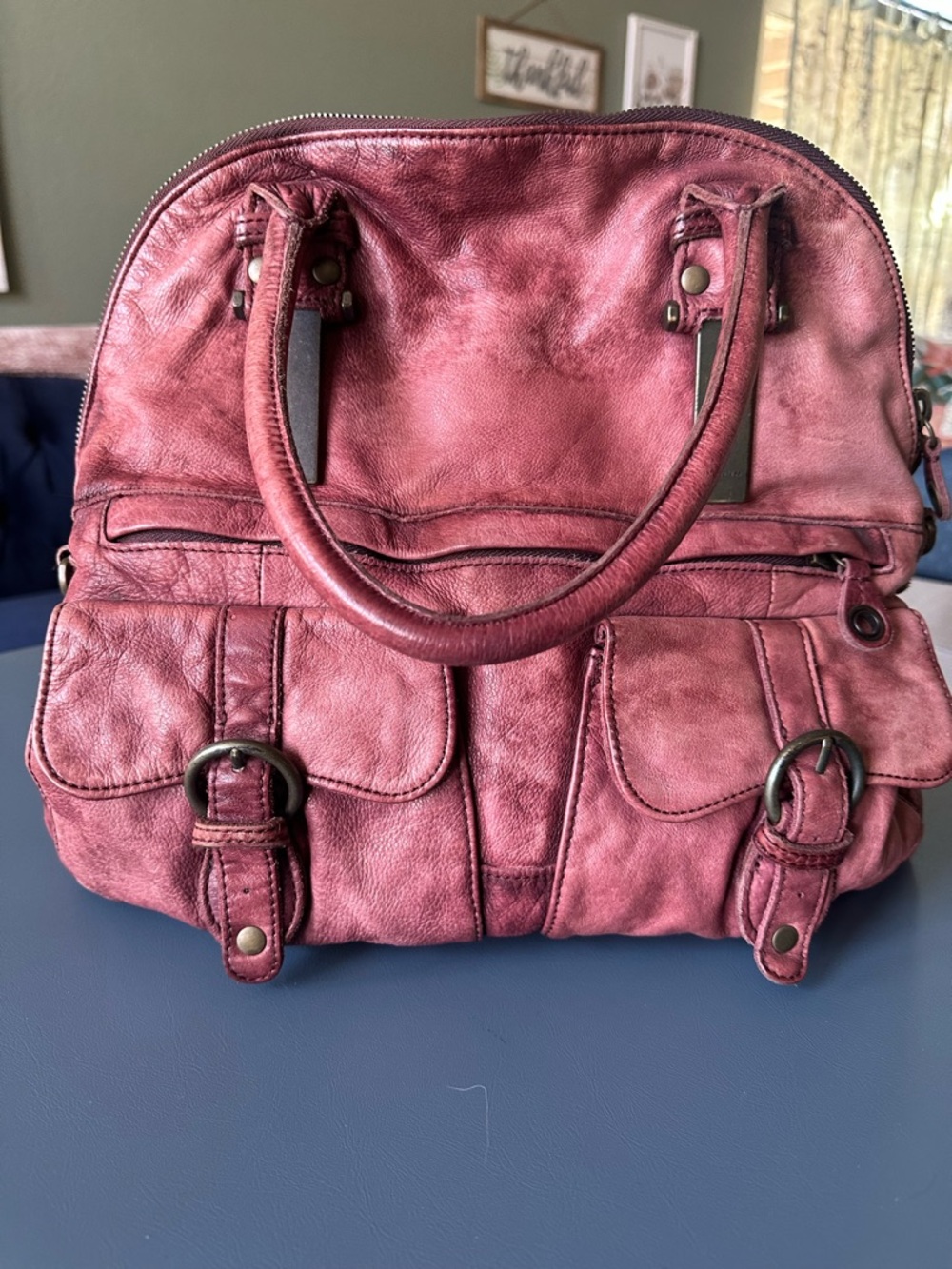 Free People Dusty Rose Leather Satchel